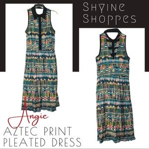 Angie Aztec Printed Pleated Skirt Dress - Large